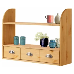 Wohnen Wohnzimmer-Regale|Küchenregale*Landhaus Regal mit 2 Ablagen & 3 Schubladen - Zimoni