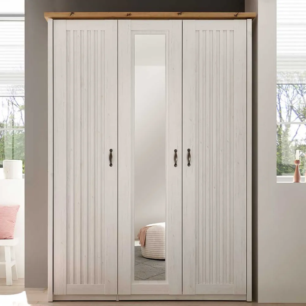 Wohnen Schlafzimmer Komplett*Landhaus Schlafzimmer für eine Person - Malvissa I (dreiteilig)