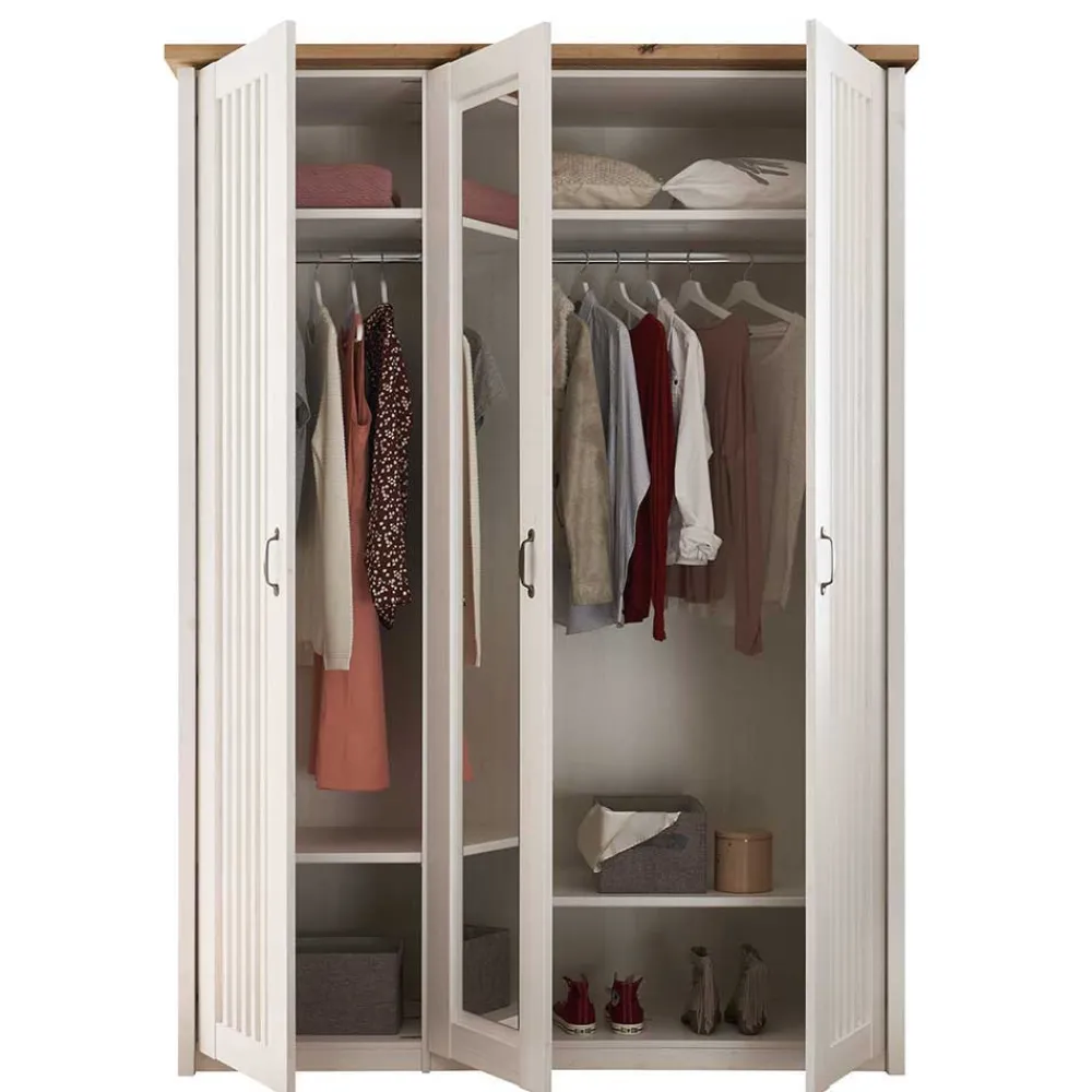 Wohnen Schlafzimmer Komplett*Landhaus Schlafzimmer für eine Person - Malvissa I (dreiteilig)