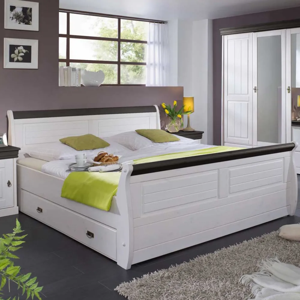 Wohnen Schlafzimmer Komplett*Landhaus Schlafzimmer Pisino aus Kiefer Massivholz (vierteilig)