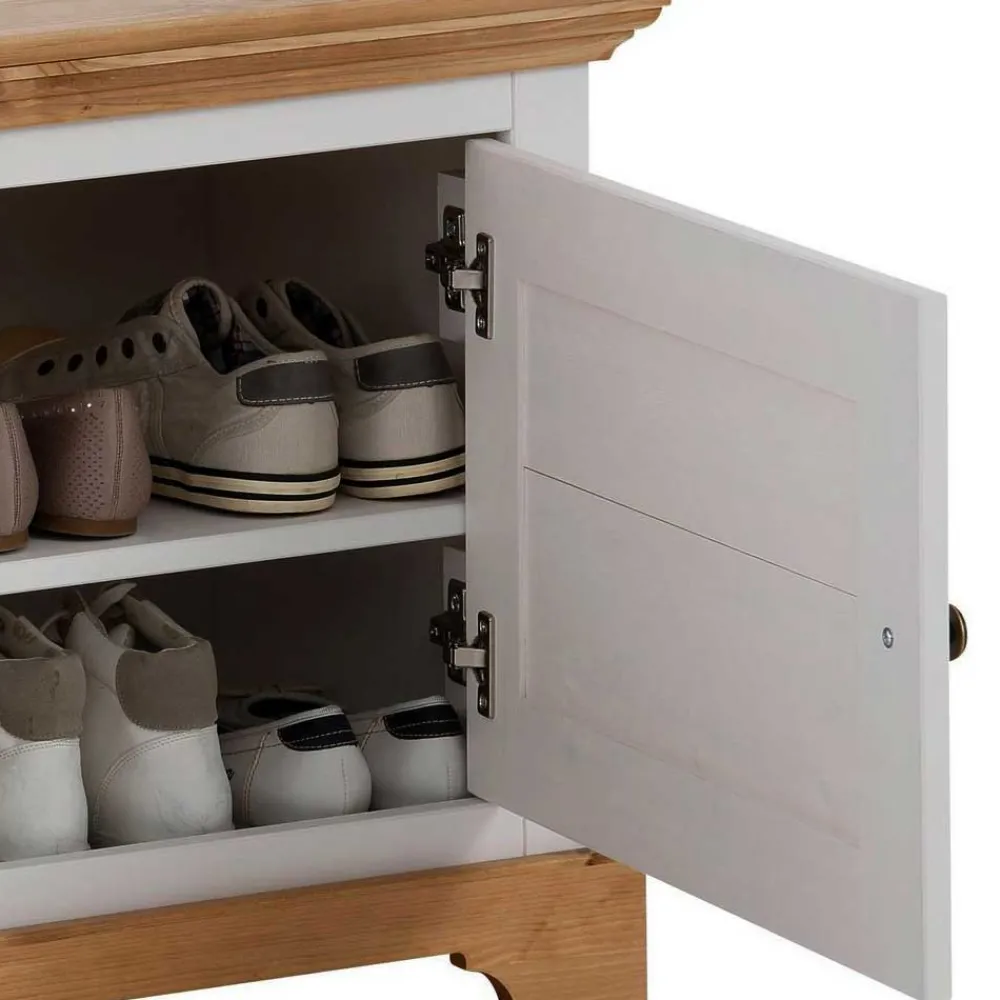 Wohnen Küchenbänke|Sitzbank*Landhaus Schuhbank in Weiß & Honig - Axdonira