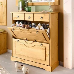Wohnen Schuhschränke*Landhaus Schuhkipper mit zwei Klappen - Edranov