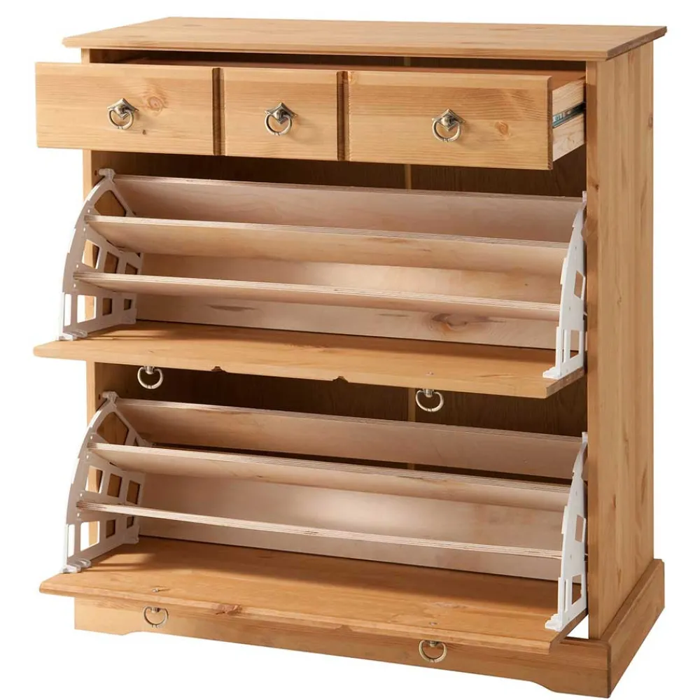 Wohnen Schuhschränke*Landhaus Schuhkipper mit zwei Klappen - Edranov