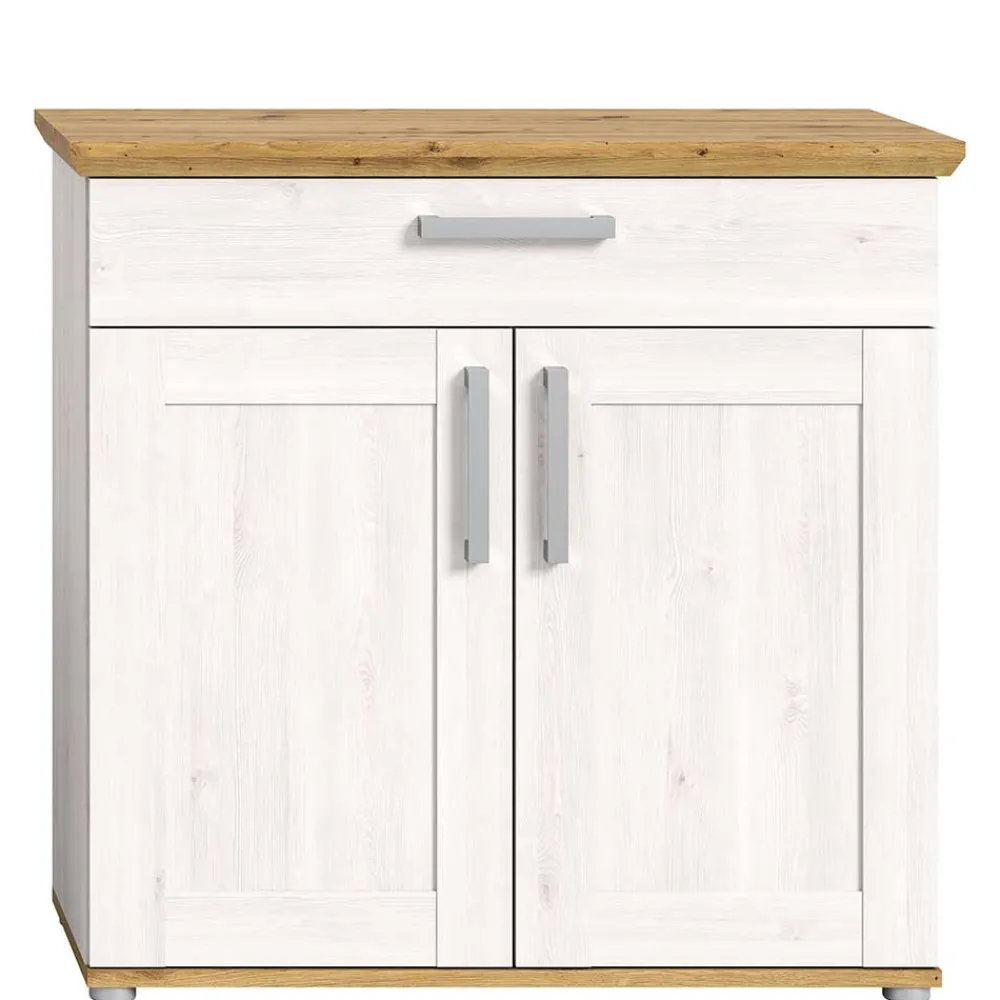 Wohnen Schuhschränke*Landhaus Schuhkommode in Holzoptik Lärche Weiß - Tocella