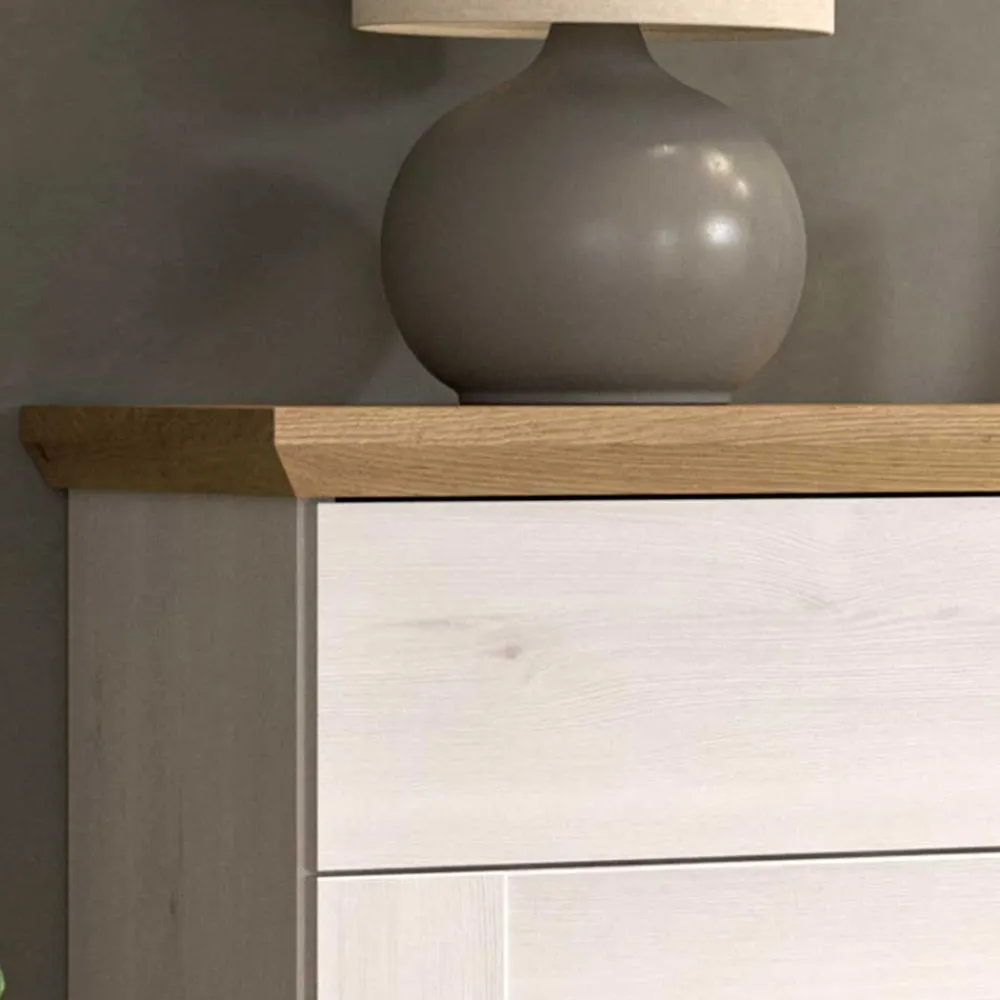 Wohnen Schuhschränke*Landhaus Schuhkommode in Holzoptik Lärche Weiß - Tocella