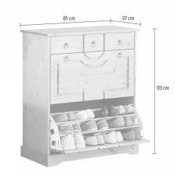 Wohnen Schuhschränke*Landhaus Schuhkommode in Dunkelbraun - Yemisa