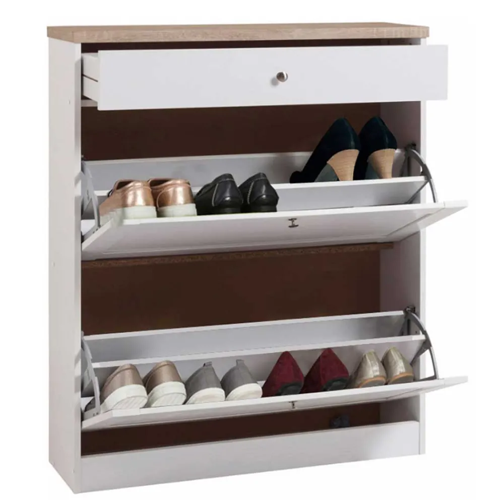 Wohnen Schuhschränke*Landhaus Schuhkommode mit zwei Klappen - Nudion