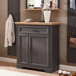 Wohnen Landhaus Schuhschrank in Dunkelgrau - Thumbs