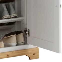 Wohnen Landhaus Schuhschrank mit Lamellentüren - Axdonira