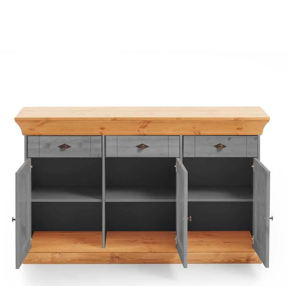 Wohnen Landhaus Sideboard Cempino in Grau