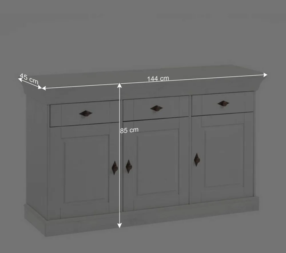 Wohnen Landhaus Sideboard Cempino in Grau