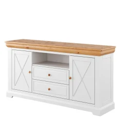 Wohnen Sideboards & Kommoden|Sideboards & Kommoden*Landhaus Sideboard in Weiß & Natur Kiefer - Saluts