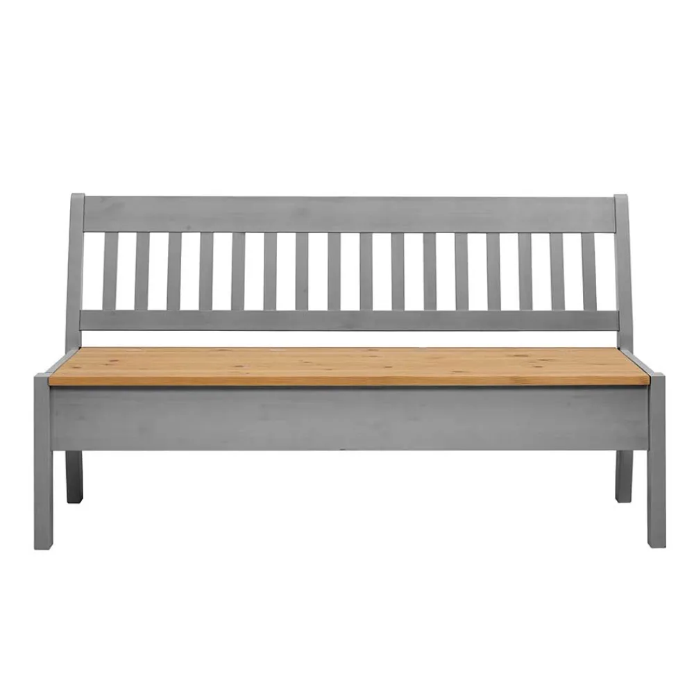 Wohnen Küchenbänke|Esszimmerbänke*Landhaus Sitzbank in Grau mit Natur - Ziamora