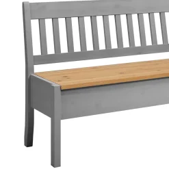 Wohnen Küchenbänke|Esszimmerbänke*Landhaus Sitzbank in Grau mit Natur - Ziamora