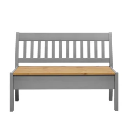 Wohnen Küchenbänke|Esszimmerbänke*Landhaus Sitzbank in Grau mit Natur - Ziamora