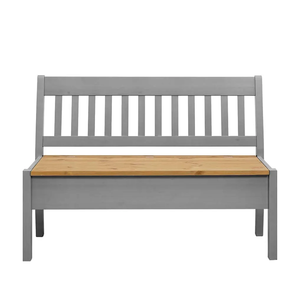 Wohnen Küchenbänke|Esszimmerbänke*Landhaus Sitzbank in Grau mit Natur - Ziamora