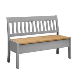 Wohnen Küchenbänke|Esszimmerbänke*Landhaus Sitzbank in Grau mit Natur - Ziamora