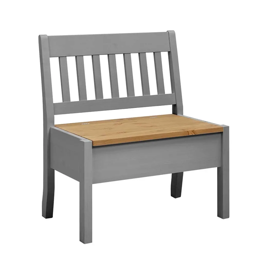 Wohnen Küchenbänke|Esszimmerbänke*Landhaus Sitzbank in Grau mit Natur - Ziamora