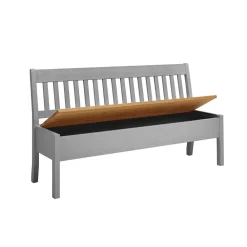 Wohnen Küchenbänke|Esszimmerbänke*Landhaus Sitzbank in Grau mit Natur - Ziamora