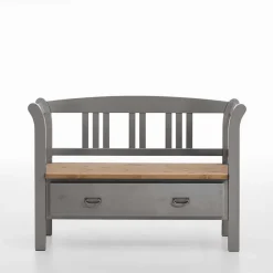 Wohnen Schuhschränke|Küchenbänke*Landhaus Sitzbank Jytte mit Lehne