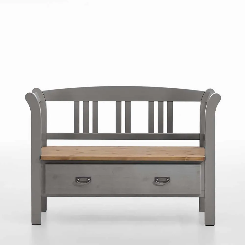 Wohnen Schuhschränke|Küchenbänke*Landhaus Sitzbank Jytte mit Lehne