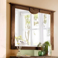 Wohnen Spiegel|Flurspiegel*Landhaus Spiegel mit dunklem Holzrahmen - Yemisa