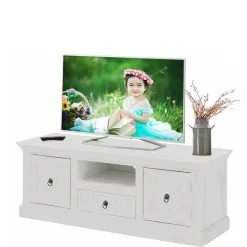 Wohnen Landhaus TV Board in Weiß lackiert - Lucos