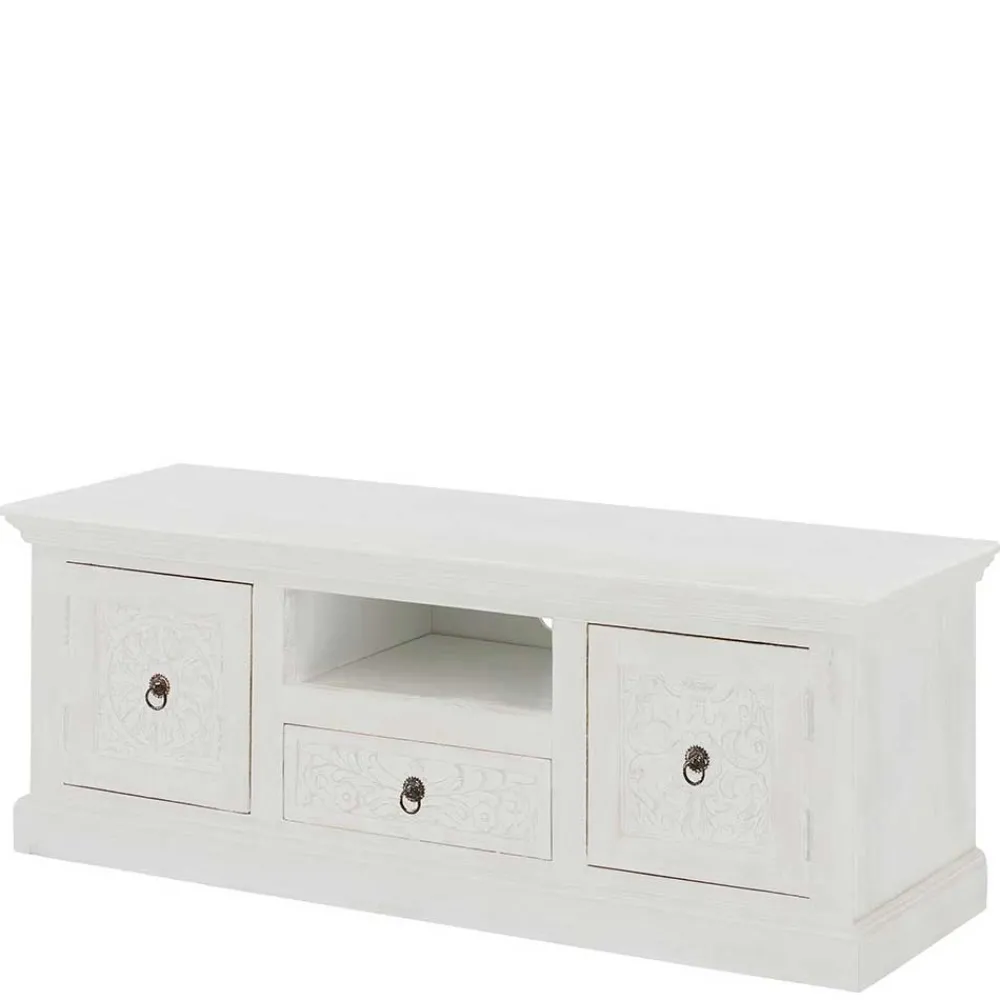 Wohnen Landhaus TV Board in Weiß lackiert - Lucos