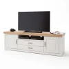 Wohnen Landhausmöbel|Tv & Hifi-Möbel*Landhaus TV Element in Weiß & Eichefarben - Samula