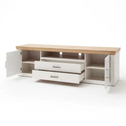 Wohnen Landhausmöbel|Tv & Hifi-Möbel*Landhaus TV Element in Weiß & Eichefarben - Samula