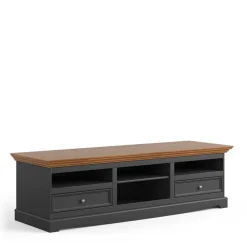 Wohnen Landhausmöbel|Tv & Hifi-Möbel*Landhaus TV Lowboard in Grau und Eiche - Witenga