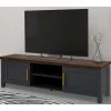 Wohnen Landhaus TV-Board in Dunkelgrau - Mivaldana