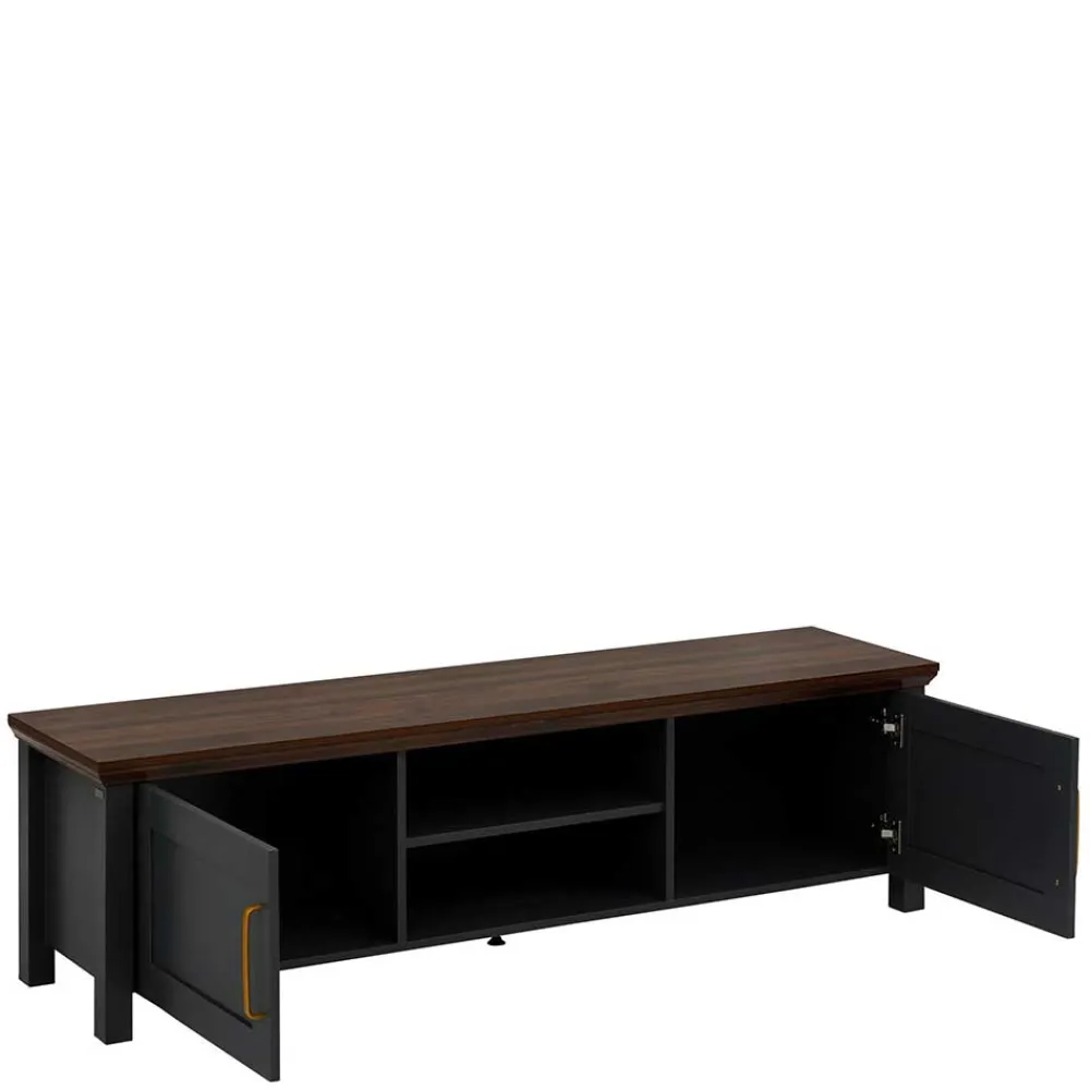 Wohnen Landhaus TV-Board in Dunkelgrau - Mivaldana