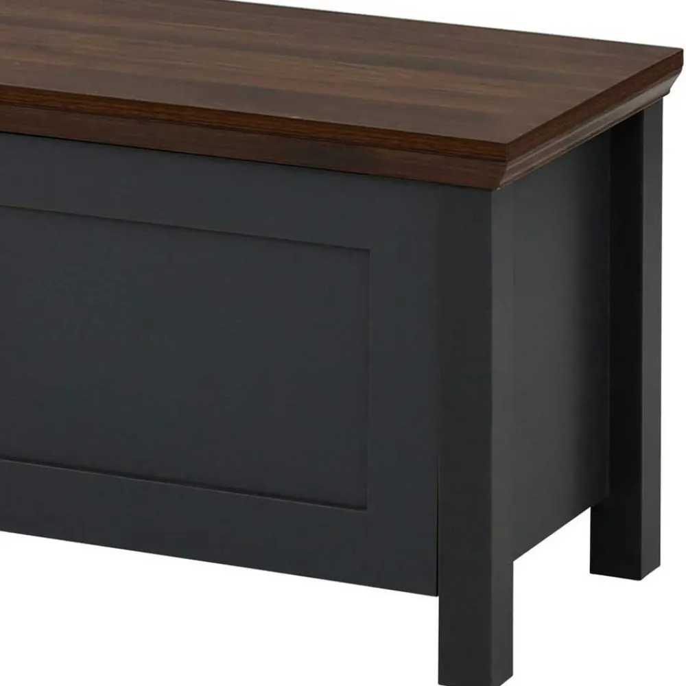 Wohnen Landhaus TV-Board in Dunkelgrau - Mivaldana