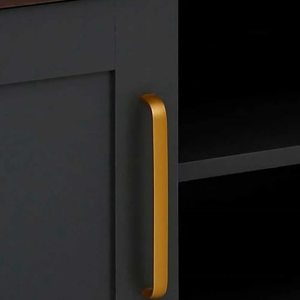 Wohnen Landhaus TV-Board in Dunkelgrau - Mivaldana