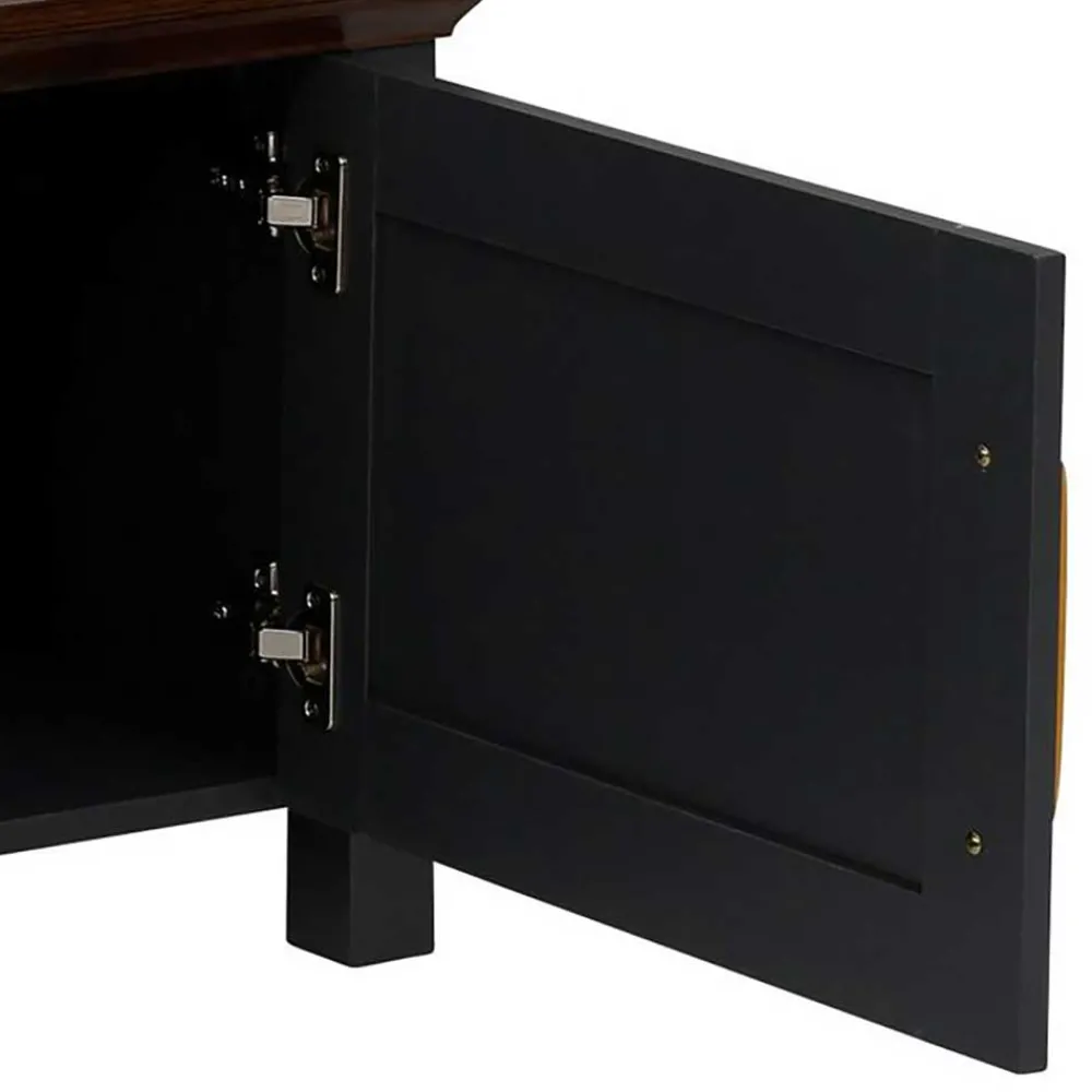 Wohnen Landhaus TV-Board in Dunkelgrau - Mivaldana