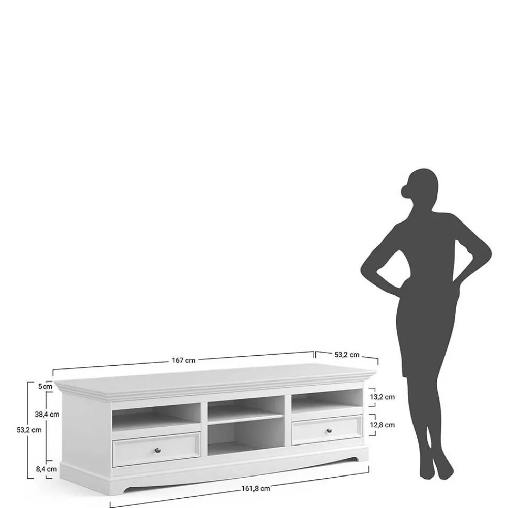 Wohnen Landhausmöbel|Tv & Hifi-Möbel*Landhaus TV-Lowboard 167 cm breit - Manipur