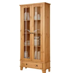 Wohnen Vitrinen|Wohnzimmer-Vitrinen*Landhaus Vitrine aus Kiefer Massivholz - Anyamie