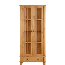 Wohnen Vitrinen|Wohnzimmer-Vitrinen*Landhaus Vitrine aus Kiefer Massivholz - Anyamie