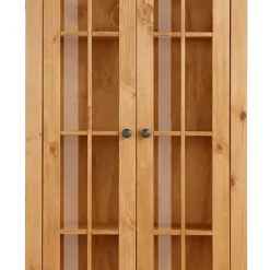 Wohnen Vitrinen|Wohnzimmer-Vitrinen*Landhaus Vitrine aus Kiefer Massivholz - Anyamie