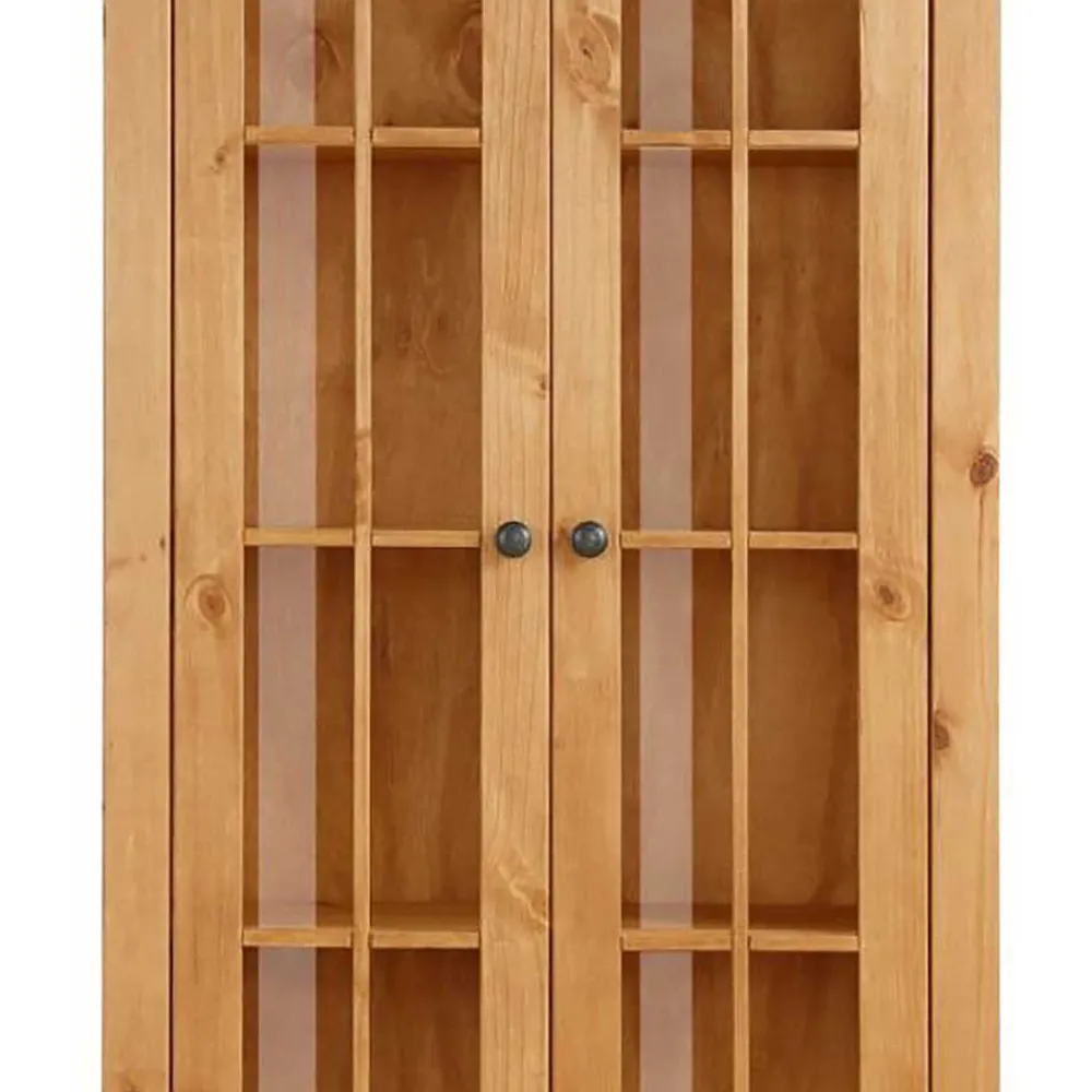 Wohnen Vitrinen|Wohnzimmer-Vitrinen*Landhaus Vitrine aus Kiefer Massivholz - Anyamie