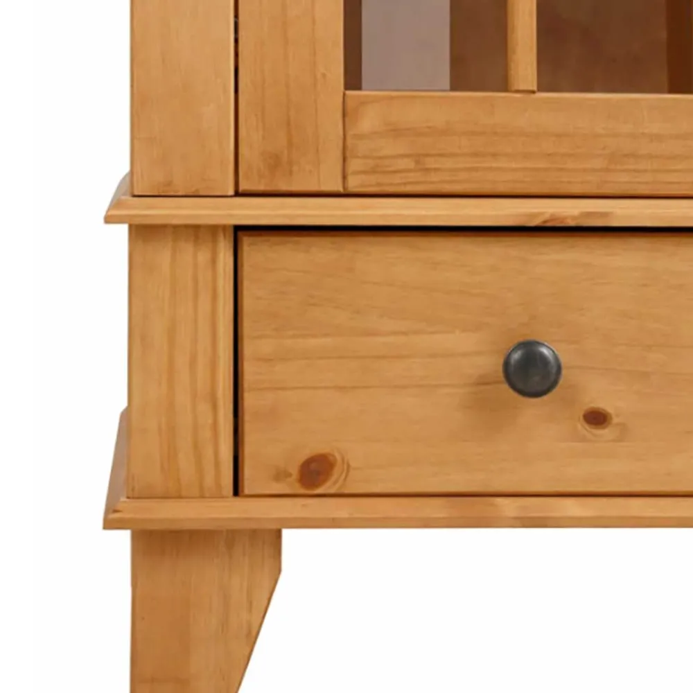 Wohnen Vitrinen|Wohnzimmer-Vitrinen*Landhaus Vitrine aus Kiefer Massivholz - Anyamie