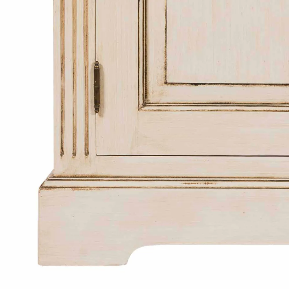 Wohnen Esszimmer-Vitrinen|Vitrinen*Landhaus Vitrine in Creme Weiß - Helsing