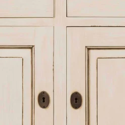 Wohnen Esszimmer-Vitrinen|Vitrinen*Landhaus Vitrine in Creme Weiß - Helsing