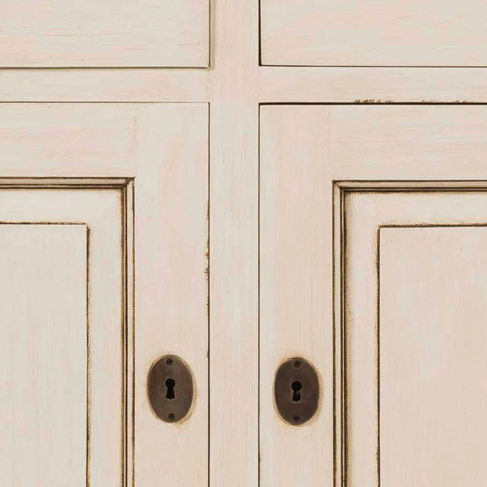 Wohnen Esszimmer-Vitrinen|Vitrinen*Landhaus Vitrine in Creme Weiß - Helsing