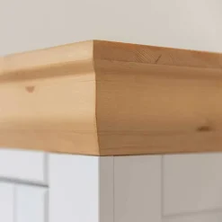 Wohnen Landhaus Vitrine in Weiß & Kiefer Natur - Saluts