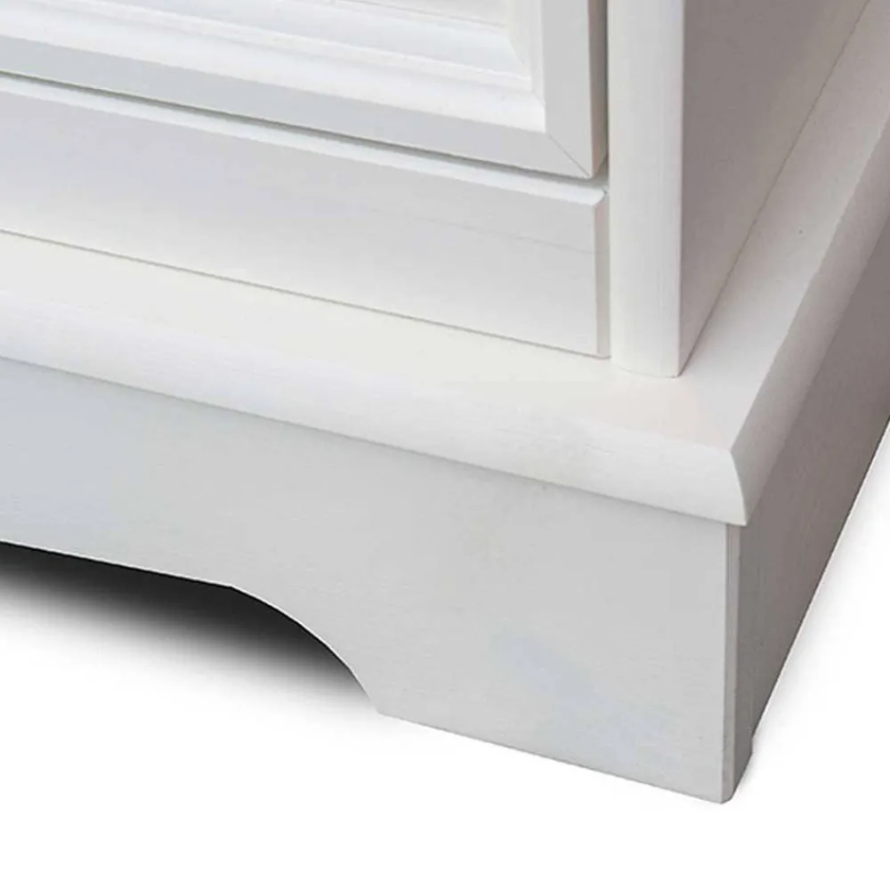 Wohnen Landhaus Vitrine in Weiß mit Nussbaum Braun - Manipur