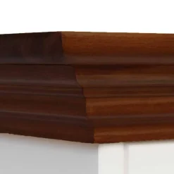 Wohnen Landhaus Vitrine in Weiß mit Nussbaum Braun - Manipur