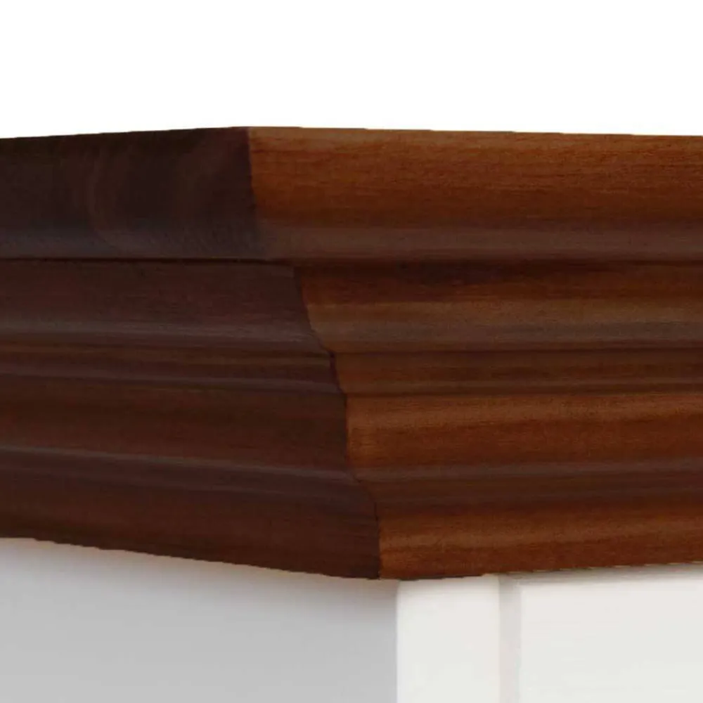 Wohnen Landhaus Vitrine in Weiß mit Nussbaum Braun - Manipur