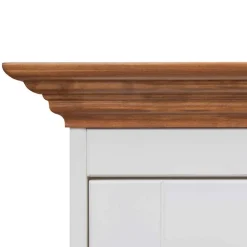 Wohnen Massivholzmöbel|Esszimmer-Vitrinen*Landhaus Vitrine in Weiß und Eiche - Bordona